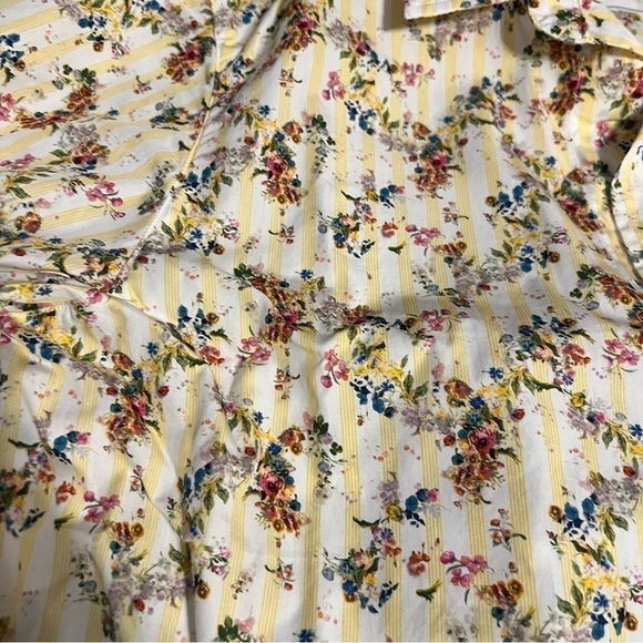 NEW Frank & Eileen Silvio Floral Stripe Untuckable Button Up Shirt Sz L Prairie - Picture 5 of 13